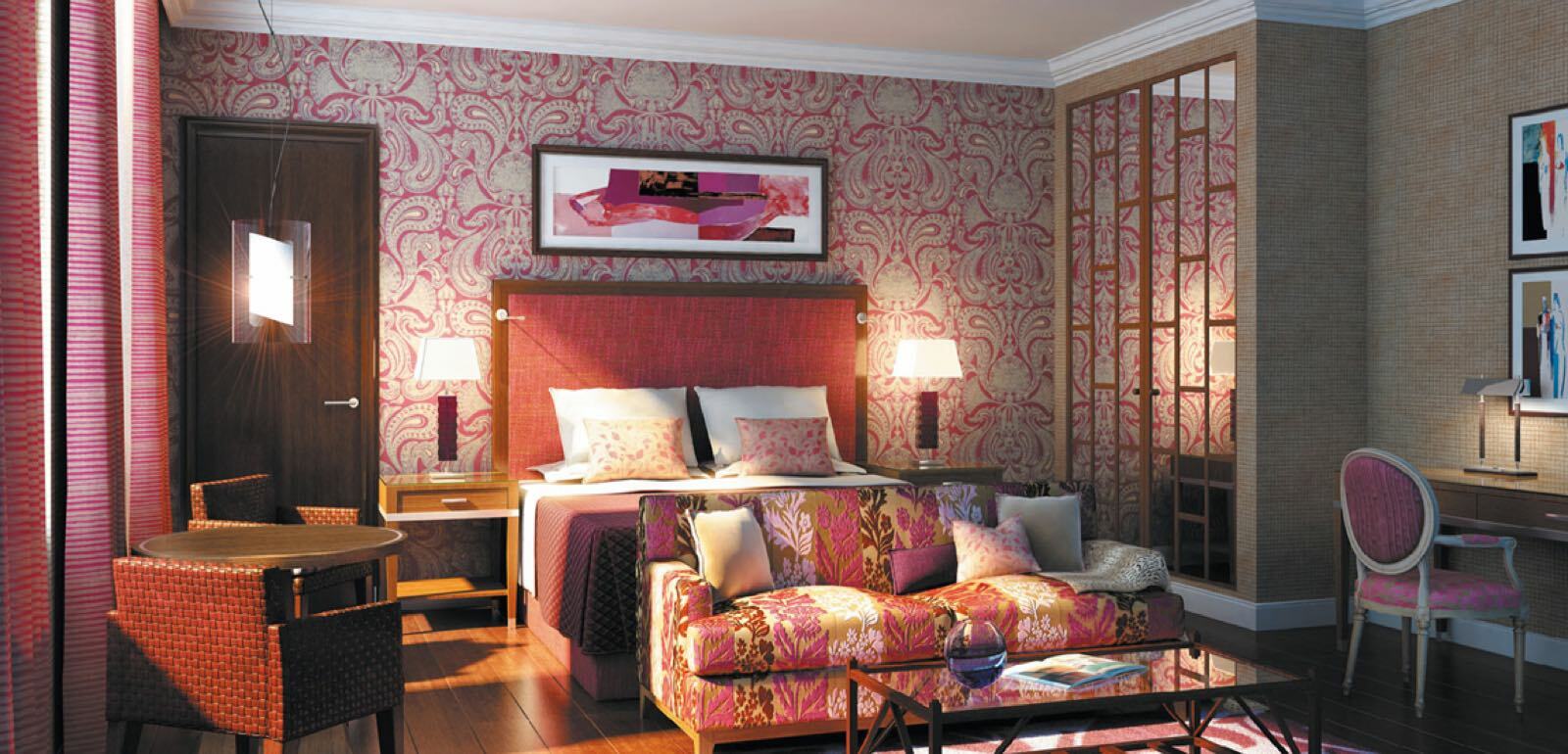 The Roseate Reading Hotel Luaran gambar Wallpaper in a bedroom